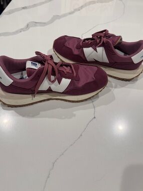 New Balance Women's Burgundy Sneakers with White N Logo